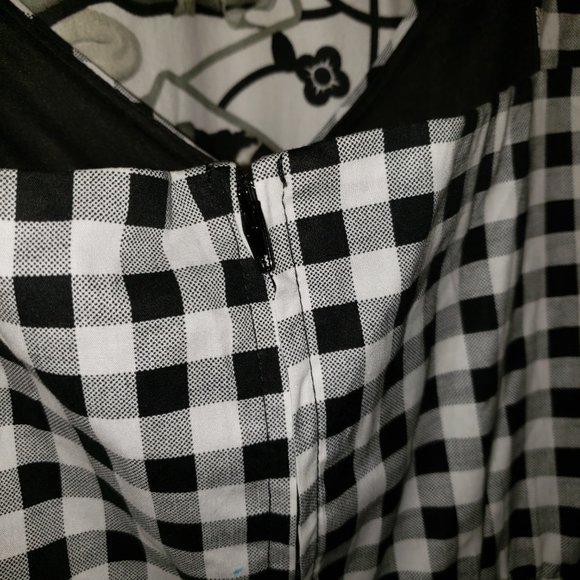 28W NWT Torrid Retro Chic Gingham bow strap dress 28W built-in tulle underskirt - Picture 4 of 10